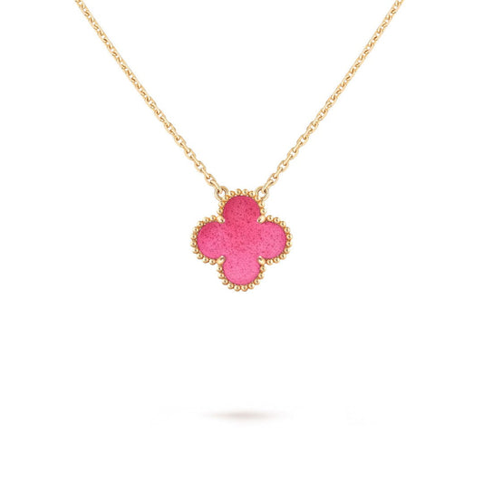 [Lume Jewelry] NEW CLOVER 15MM PINK ENAMEL NECKLACE