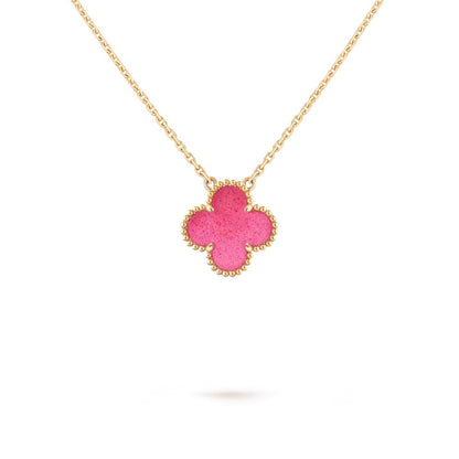 [Lume Jewelry] NEW CLOVER 15MM PINK ENAMEL NECKLACE