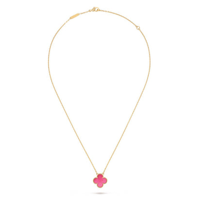 [Lume Jewelry] NEW CLOVER 15MM PINK ENAMEL NECKLACE
