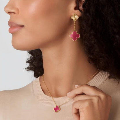 [Lume Jewelry] NEW CLOVER 15MM PINK ENAMEL NECKLACE