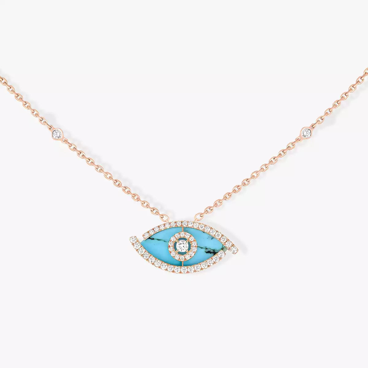 [Lume Jewelry]Lucky Eye Diamond Necklace in  Gold and Turquoise