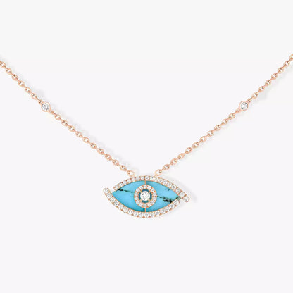 [Lume Jewelry]Lucky Eye Diamond Necklace in  Gold and Turquoise