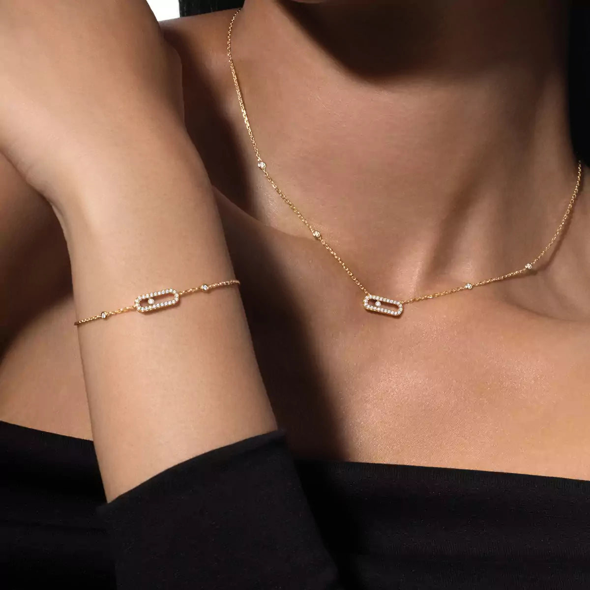 [Lume Jewelry]Diamond Necklace Move Uno