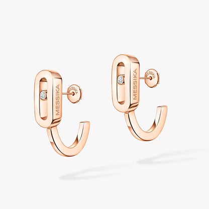 [Lume Jewelry]Diamond Mini Hoop Earrings Move Classique