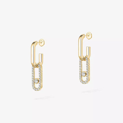 [Lume Jewelry]Move Link Diamond Earrings