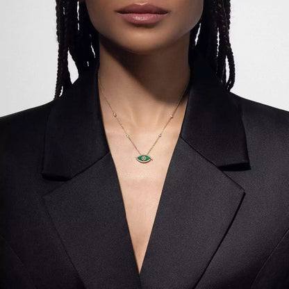 [Lume Jewelry]Lucky Eye Diamond Necklace in  Gold and Turquoise
