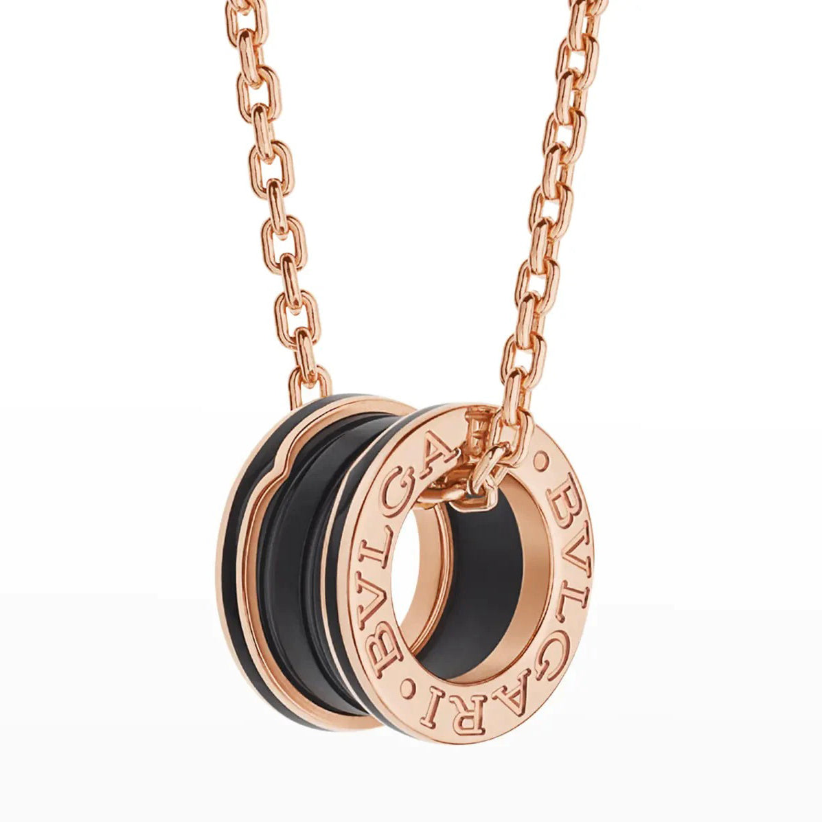 [Lume Jewelry]ZERO 1 BLACK CERAMIC PINK GOLD NECKLACE