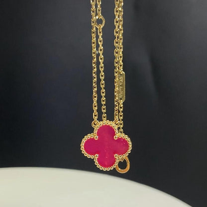 [Lume Jewelry] NEW CLOVER 15MM PINK ENAMEL NECKLACE