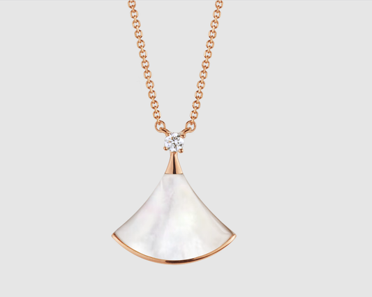 [Lume Jewelry]DREAM NECKLACE WHITE MOP PINK GOLD 1 DIAMOND