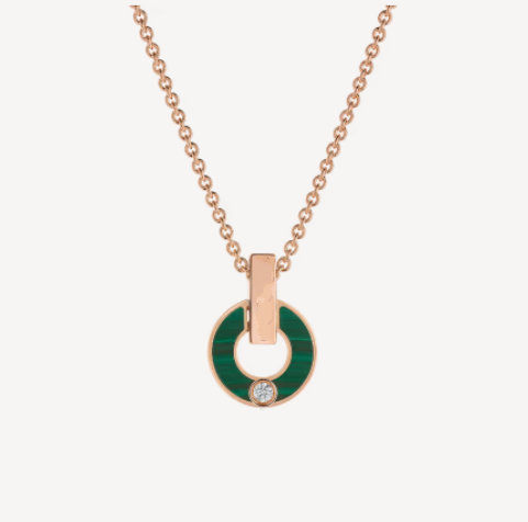 [Lume Jewelry]GARI NECKLACE PINK GOLD MALACHITE