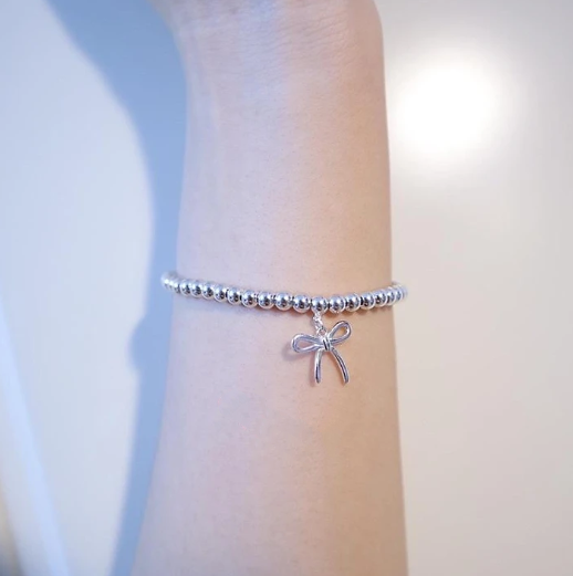 [Lume Jewelry]STERLING SILVER BOW BEAD BRACELET