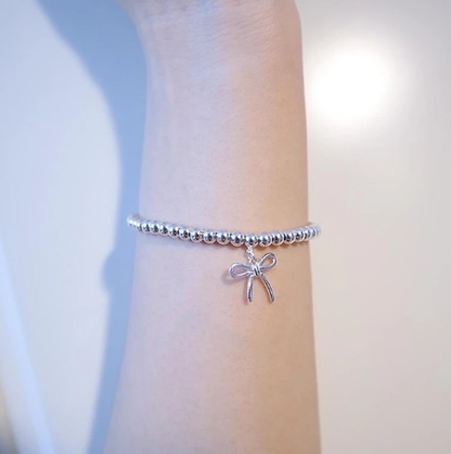 [Lume Jewelry]STERLING SILVER BOW BEAD BRACELET