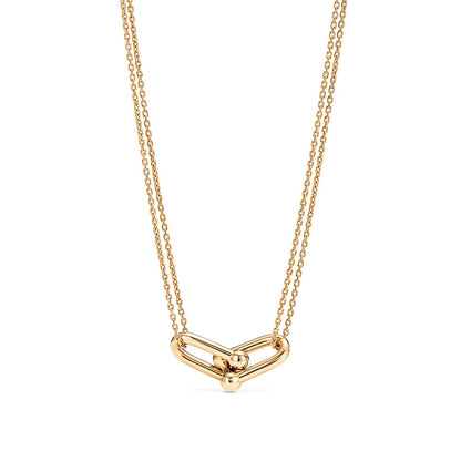 [Lume Jewelry]HARDWEAR GOLD DOUBLE LINK NECKLACE