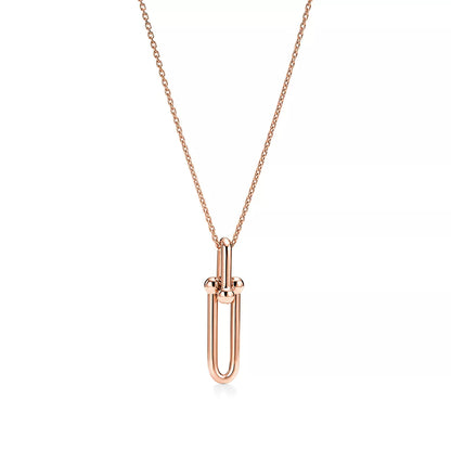 [Lume Jewelry]HARDWEAR DROP DOUBLE LINK PEDANT NECKLACE