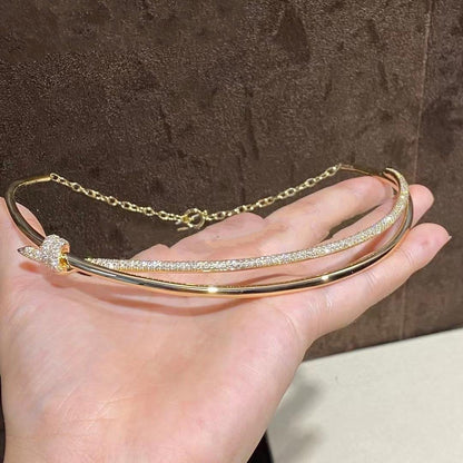 [Lume Jewelry]KNOT DOUBLE ROW NECKLACE IN YELLOW GOLD WITH DIAMONDS