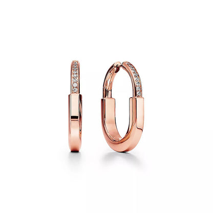 [Lume Jewelry]LOCK MEDIUM DIAMNOND EARRINGS