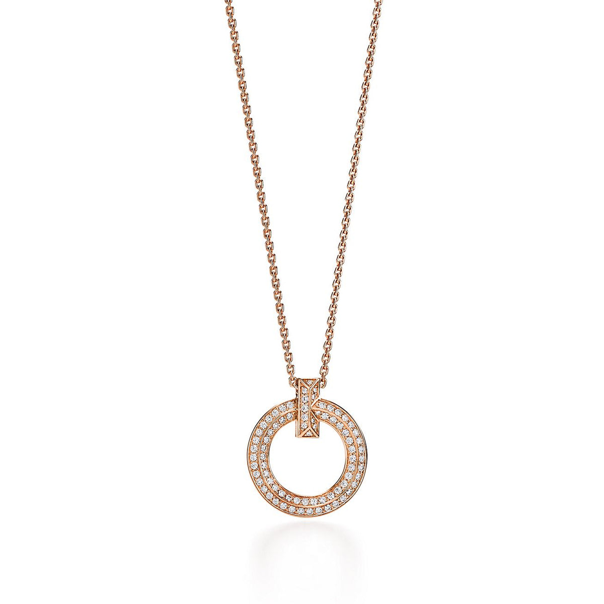 [Lume Jewelry]T1 CIRCLE DIAMOND PAVED MEDIUM NECKLACE