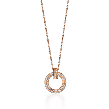 [Lume Jewelry]T1 CIRCLE DIAMOND PAVED MEDIUM NECKLACE