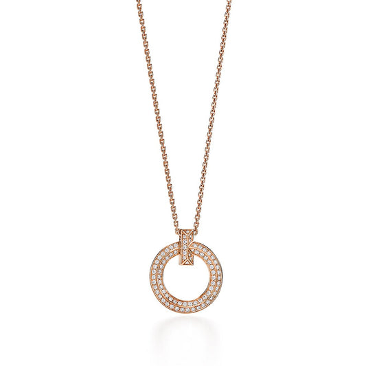 [Lume Jewelry]T1 CIRCLE DIAMOND PAVED MEDIUM NECKLACE