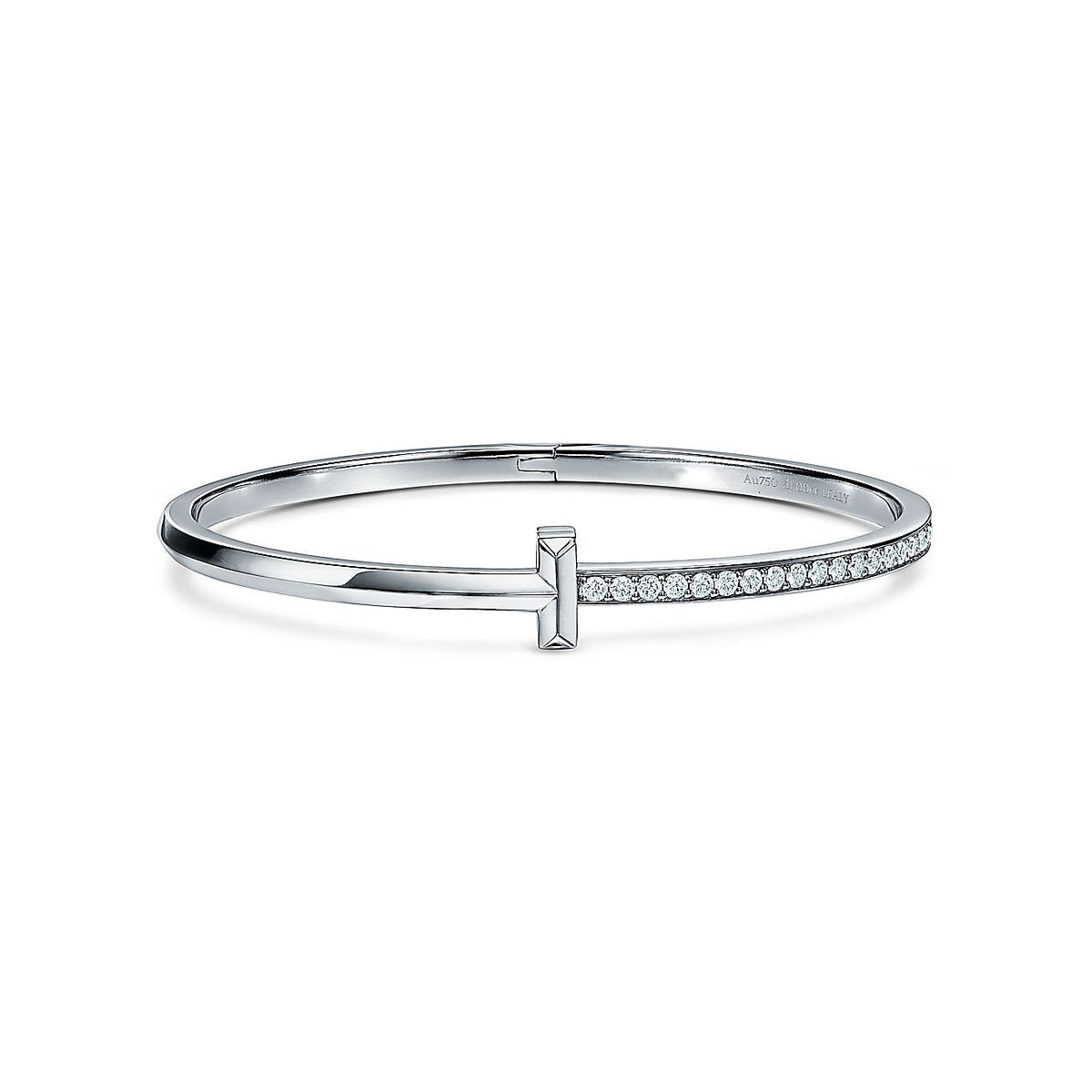 [Lume Jewelry]NARROW T1 HINGED BANGLE DIAMOND SILVER