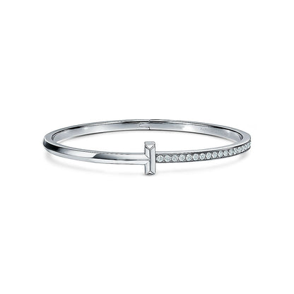 [Lume Jewelry]NARROW T1 HINGED BANGLE DIAMOND SILVER