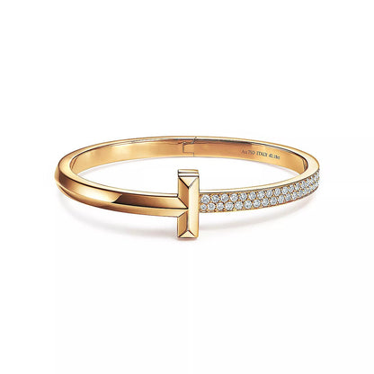 [Lume Jewelry]T1 WIDE DIAMOND HINGED BANGLE PINK GOLD