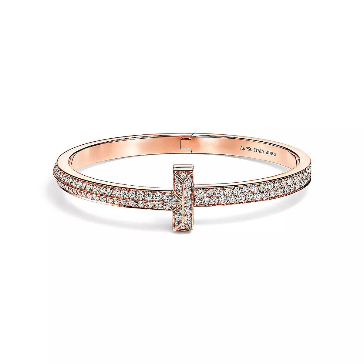 [Lume Jewelry]T1 WIDE HINGED BANGLE DIAMOND PAVED BRACELET