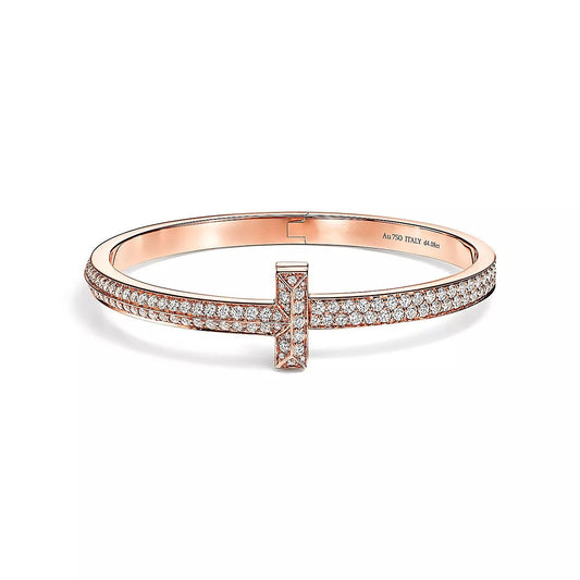 [Lume Jewelry]T1 WIDE HINGED BANGLE DIAMOND PAVED BRACELET