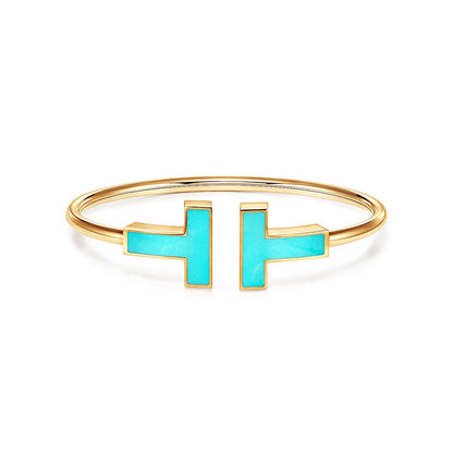 [Lume Jewelry]T WIDE TURQUOISE OPEN BRACELET