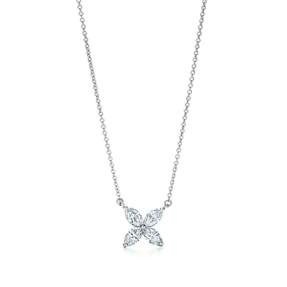 [Lume Jewelry]PLATINUM AND DIAMOND VICTORIA PENDANT NECKLACE