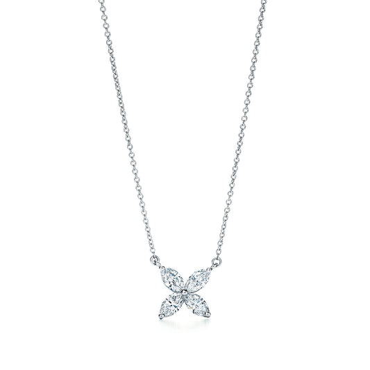 [Lume Jewelry]PLATINUM AND DIAMOND VICTORIA PENDANT NECKLACE