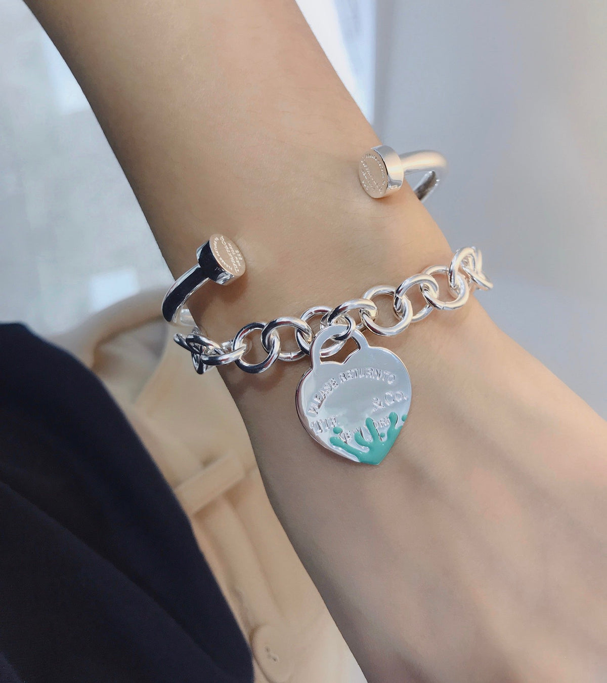 [Lume Jewelry]LOVE HEART RETURN TO TIF SILVER BRACELET