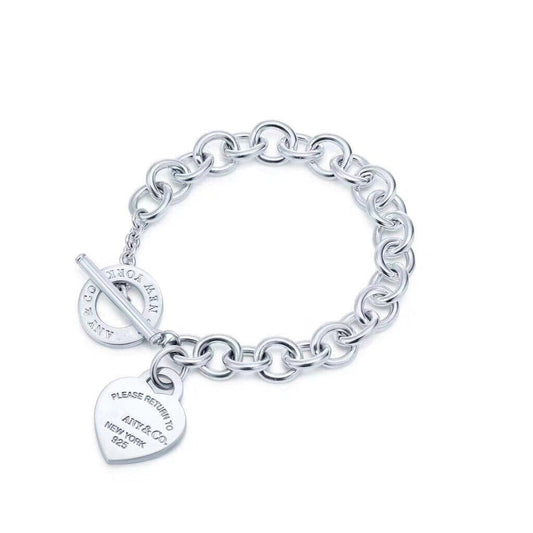 [Lume Jewelry]LOVE HEART PIN BUCKLE RETURN TO TIF SILVER BRACELET