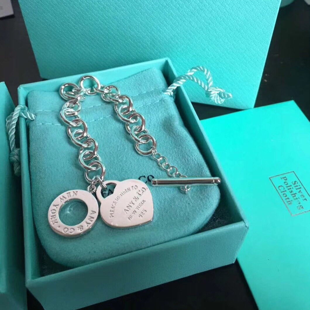 [Lume Jewelry]LOVE HEART PIN BUCKLE RETURN TO TIF SILVER BRACELET