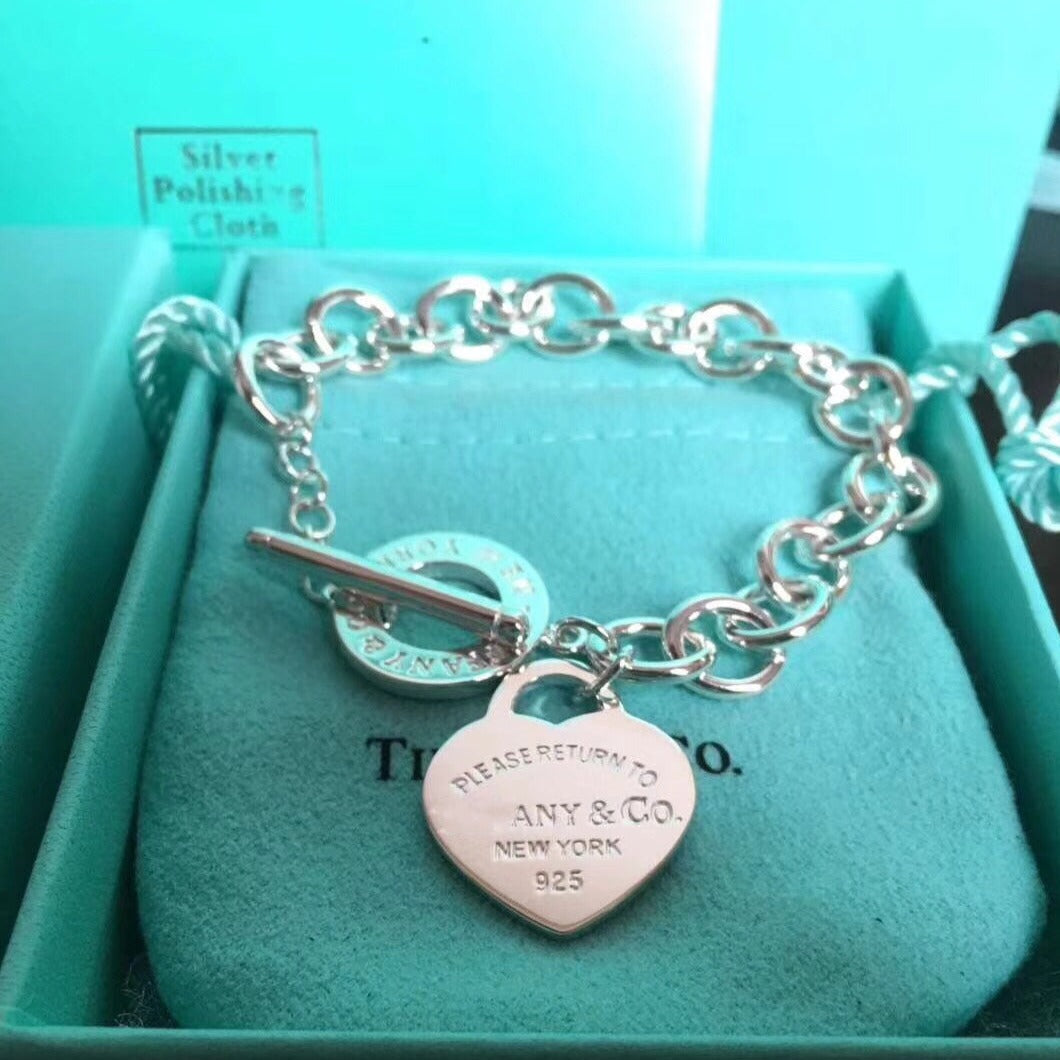 [Lume Jewelry]LOVE HEART PIN BUCKLE RETURN TO TIF SILVER BRACELET